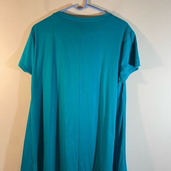 Green Summer Top Short Sleeve Size XXL - Picture 7 of 8